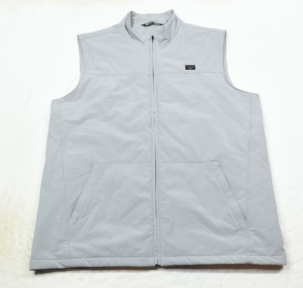 Travis Mathew Top of the Line Golf Vest Mens XL Gray Full-Zip Sleeveless Regular